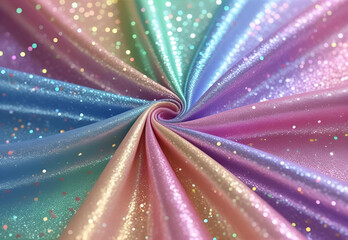 Shiny glittery Pastel Rainbow colorful textile