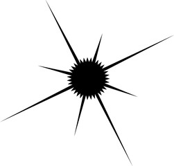 Stylized star or burst symbol, often used in design to represent brilliance, energy, or impactful moments.
