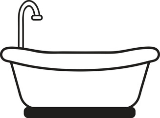 bath tub line art vector