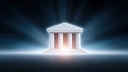 Hologram bank and connecting technology, symbolizing futuristic finance, digital banking, and seamless connectivity.