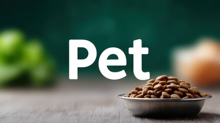 The word PET illustrated in a conceptual and commercial style, representing the pet food business and industry branding.