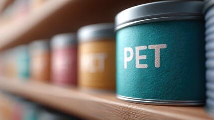 The word PET illustrated in a conceptual and commercial style, representing the pet food business and industry branding.