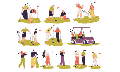 Dynamic and Exciting Golfing Activities Beautifully Illustrated in a Fun and Engaging Art Style
