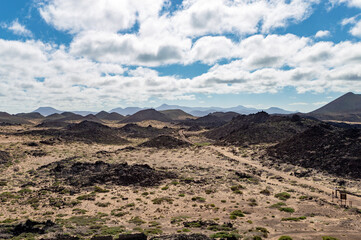 Volcanic hilly landscape, Isla de Lobos, Canary Islands, Spain, Europe.