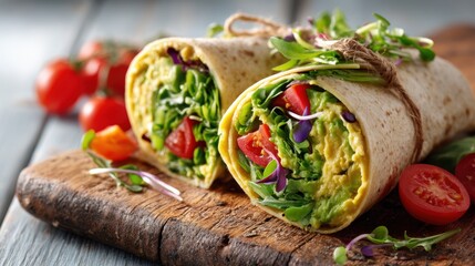 Sustainable Plant-Based Wrap with Avocado and Veggies