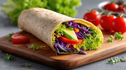 Sustainable Plant-Based Wrap with Avocado and Veggies