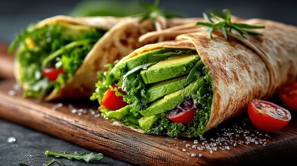 Sustainable Plant-Based Wrap with Avocado and Veggies