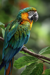 Fototapeta premium A colorful parrot sitting on a branch.