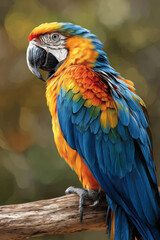Obraz premium A colorful parrot sitting on a branch.