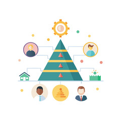 Business Hierarchy Icon Set &ndash; Minimalist Management Structure Symbols