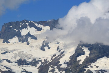 snow covered mountains