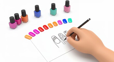 Hand drawing nail art designs with nail polish swatches