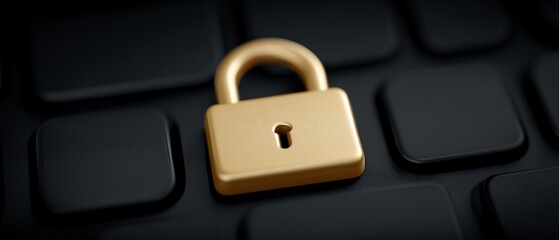 Cybersecurity insights understanding digital locks on keyboards digital workspace close-up secure environment