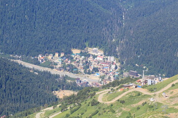 the village of Dombay in the mountains of the North Caucasus