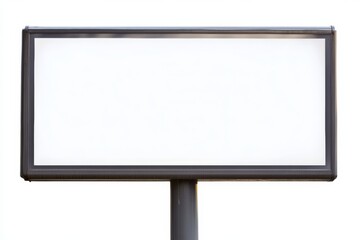 Large empty billboard on stand isolated on white background