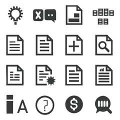 Collection of simple vector icons depicting various business and office related symbols