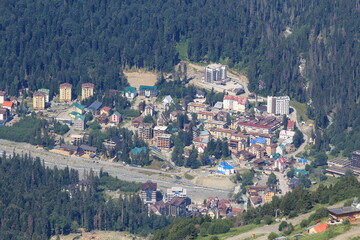 the village of Dombay in the mountains of the North Caucasus