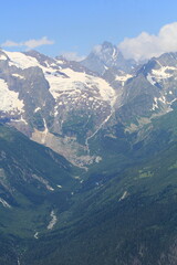 landscape of the Caucasus Mountains in Dombay