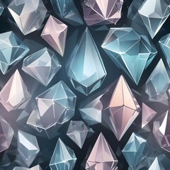 Elegant Crystal Shapes with Pastel Tones