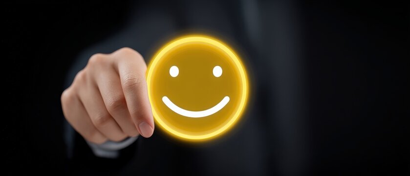 Promoting positive emotions office setting digital illustration professional environment close-up view happiness concept