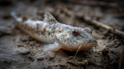 Fish on muddy ground