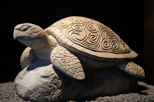 a limestone sculpture of turtle