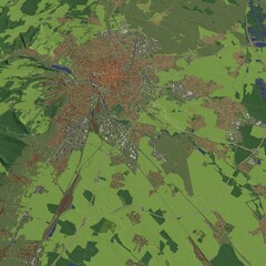 3D illustration of city and urban in Dijon France