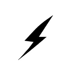 Lightning Bolt Icon: A bold, black vector illustration of a stylized lightning bolt on a gray background, perfect for energy, power, and speed concepts.