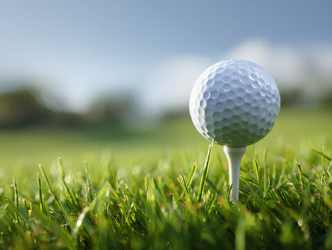 golf ball on tee - Powered by Adobe