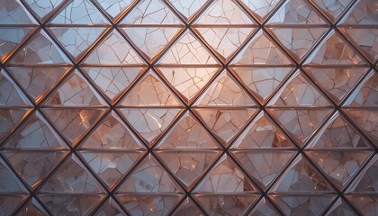 Abstract geometrical texture, triangles pattern forming a mosaic of reflective, shattered glass.