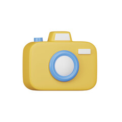 Camera 3D icon isolated on transparent background, 3D render