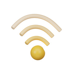 Wifi 3D icon isolated on transparent background, 3D render