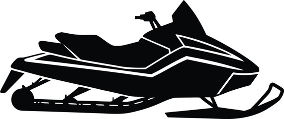 snowmobile silhouette vector illustration © Ash