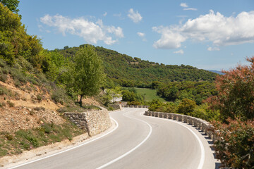The road in Meteora Mountains