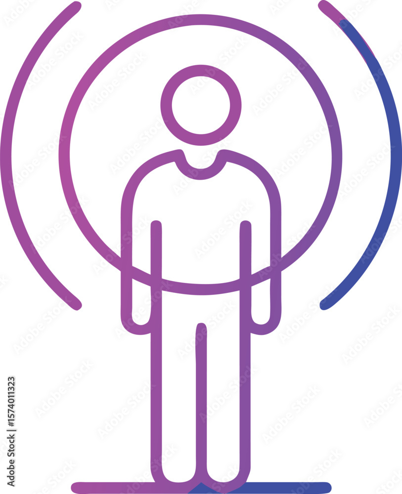 Poster minimalist single figure icon representing a person standing with a clean modern design suitable for