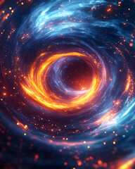 Glowing Energy Swirl Abstract Neon Circular Motion Background