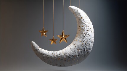 Moon and stars celestial decor gold star moon decoration night sky theme