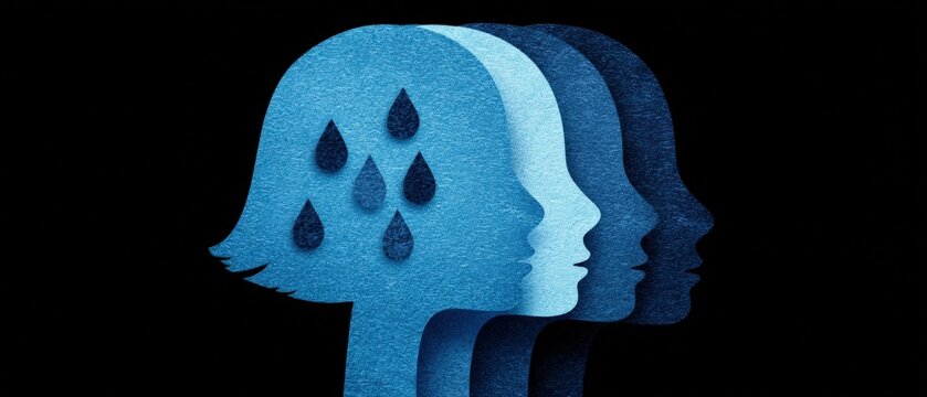 Emotional impact exploration conceptual art digital creation abstract environment side perspective mental health awareness