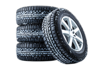 Stacked Automobile Tires Ready for Transportation Season