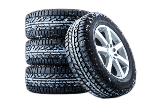 Stacked Automobile Tires Ready for Transportation Season - Powered by Adobe