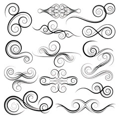 Ornate Swirls, Flourishes, and Decorative Filigree - Royalty-Free Vector Bundle for Invitations, Certificates, and Design Projects.