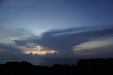 sunset over the city