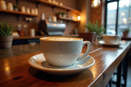 Creativity and Innovation in Business: A Video Conference in a Cozy Coffee Shop with Latte Art - Powered by Adobe