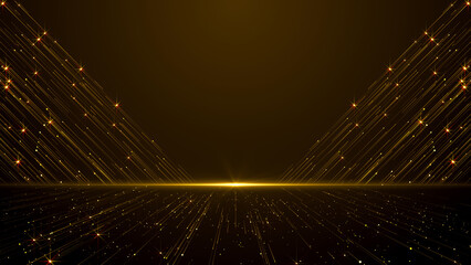 Golden Streaming Towards a Central Light Particles Gold Awards Trailer Titles Cinematic Openers Luxury Intro Background © xleviathanx