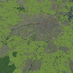 3D illustration of city and urban in Rennes France