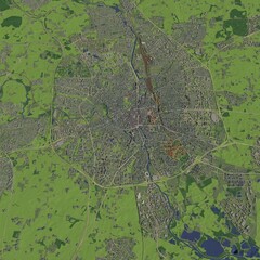 3D illustration of city and urban in Rennes France