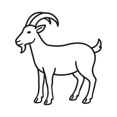 Obraz premium Goat vector illustration of a farm animal isolated on white background