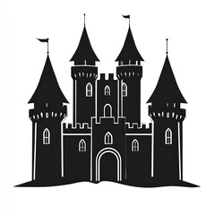 Obraz premium Silhouette of a medieval castle