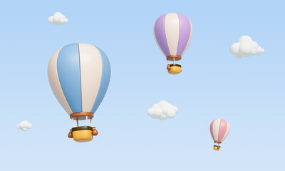 열기구 풍선 구름 Hot Air Balloon and Cloud