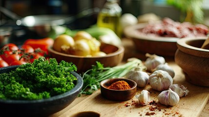 Preparing Halal food with aromatic spices